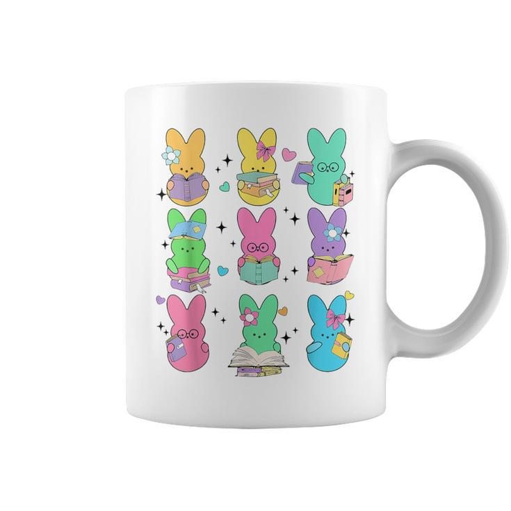 Cute Teacher Bunny Rabbit Reading Easter Bunnies Book Lovers Coffee Mug