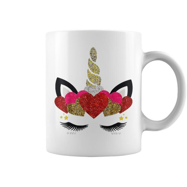 Cute Unicorn Heart Valentines Day Girls Kids Coffee Mug