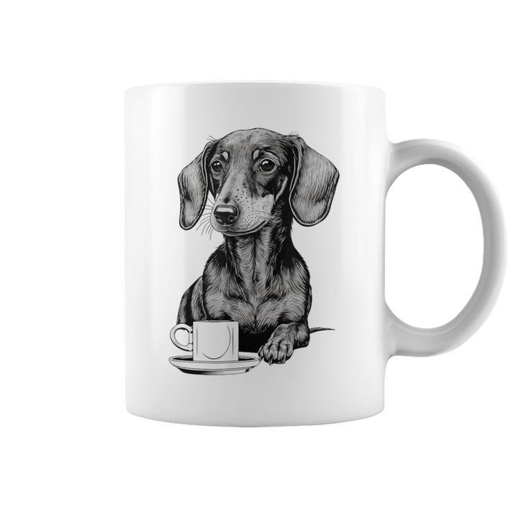 Dachshund Puppy Wiener With Coffee Coffee Mug