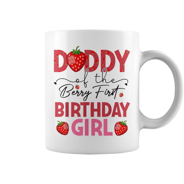 Daddy Of The Berry Sweet One Birthday Strawberry Girl Coffee Mug