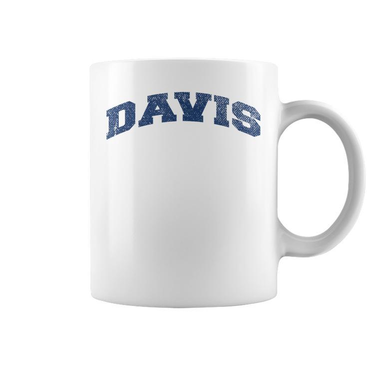 Davis California Varsity Style Vintage Grey Coffee Mug