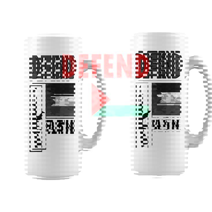 Defend Palestine Palestine Fighter Palestine Flag Gaza Taza de café