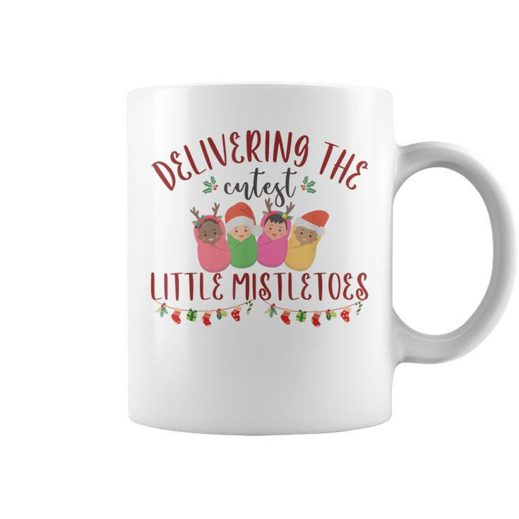Delivering The Cutest Little Mistletoes Labor Delivery Xmas Coffee Mug