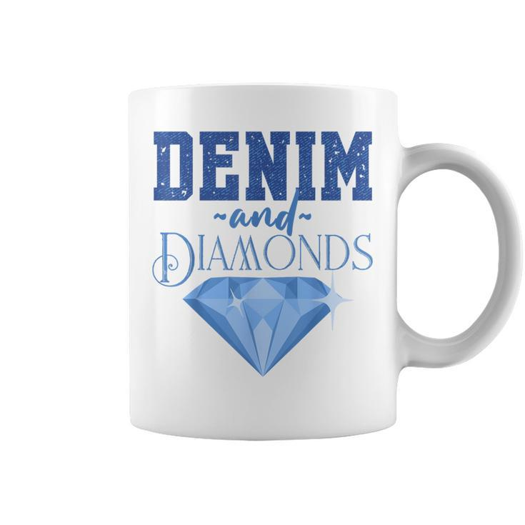 Denim Fabric Diamonds Stylish Skinny Jeans Lover Coffee Mug