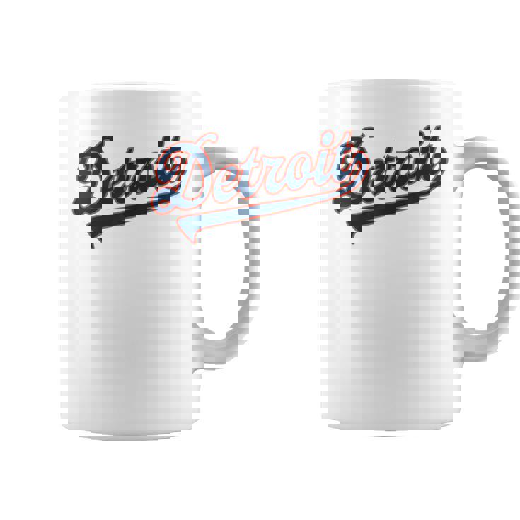 Detroit City Baseball Vintage Varsity Arched Text Detroit Coffee Mug