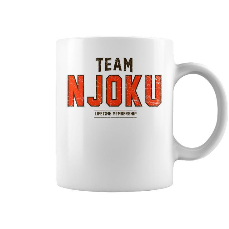 Distressed Team Njoku Proud Family Surname Last Name Coffee Mug