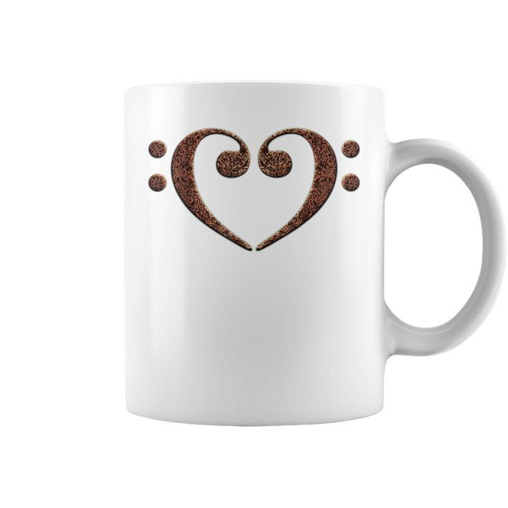 Double Bass Clef Heart Musical Notes Music Lover Bassist Coffee Mug