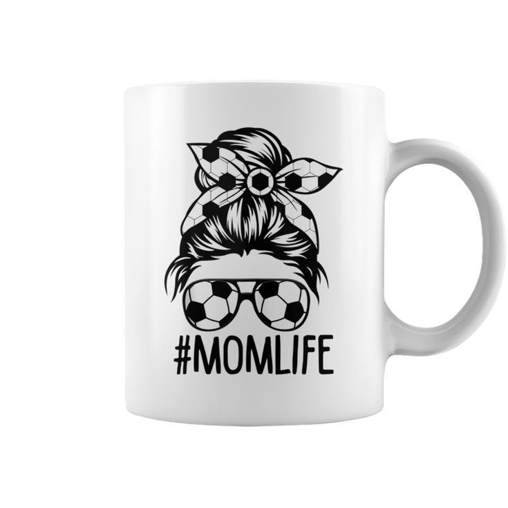 Dy Mom Life Soccer Lover Messy Bun Coffee Mug