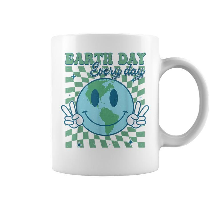 Earth Day Everyday Smile Face Hippie Planet Anniversary Coffee Mug