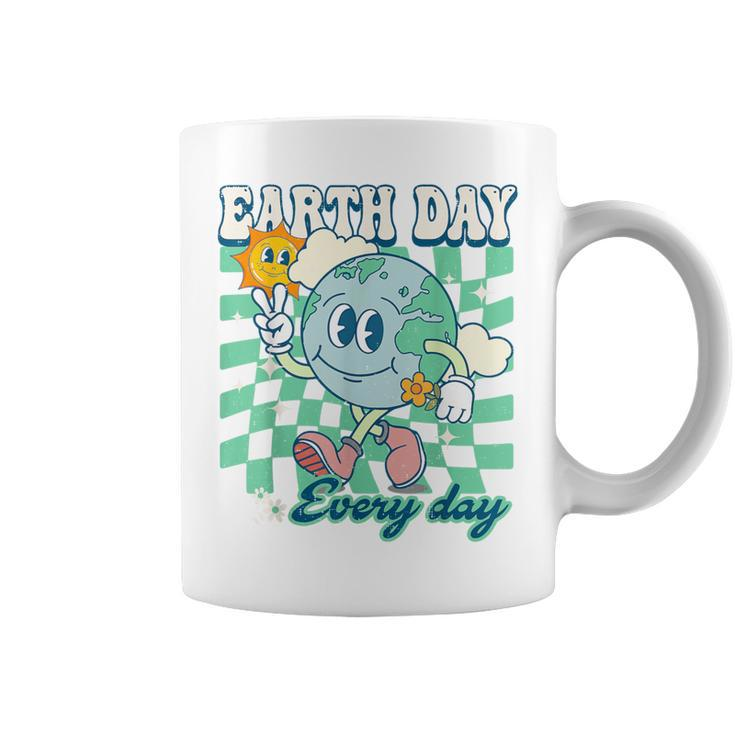 Earth Day Groovy Everyday Checkered Environment 54Th Anni Coffee Mug