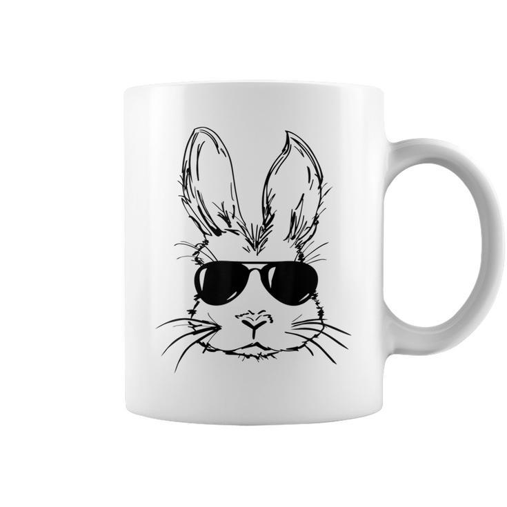 Easter Day Bunny Face With Sunglasses Men Boys Kids Easter Coffee Mug