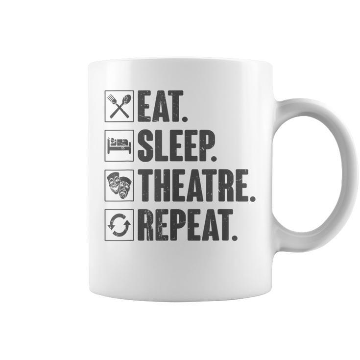 Eat Sleep Theatre Repeat Actor Theater Lover Vintage Coffee Mug