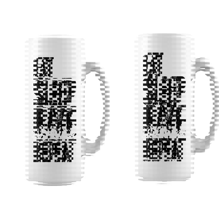 Eat Sleep Rave Repeat Divertida Para Fiesta Taza de café