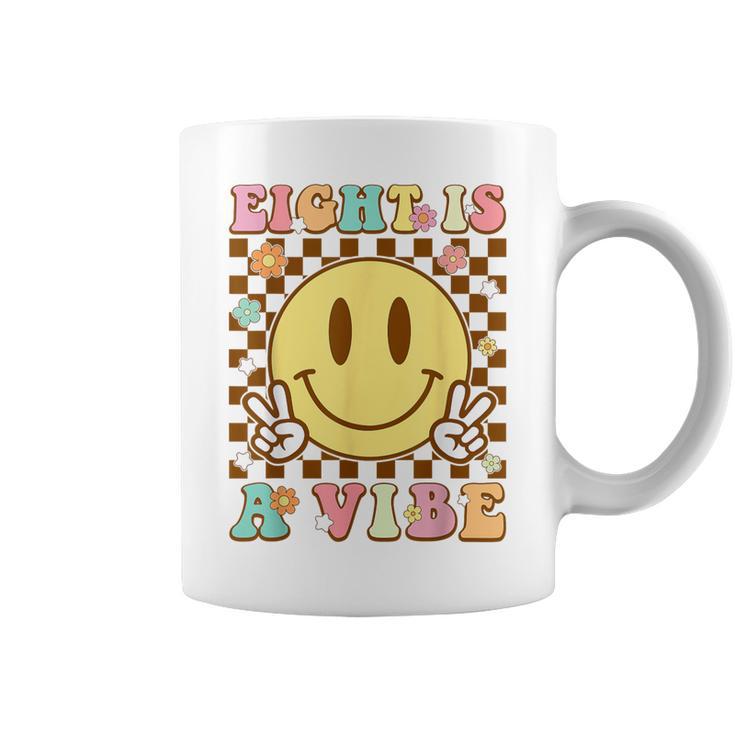 Eight Is A Vibe 8Th Birthday Groovy 8 Year Old Boys Girls Coffee Mug