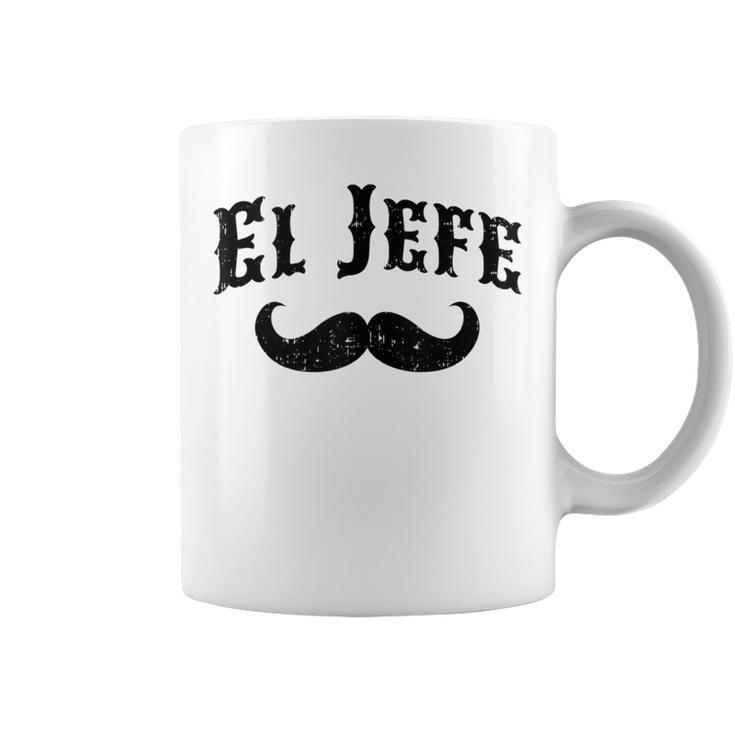 El Jefe The Boss In Spanish Mustache Coffee Mug