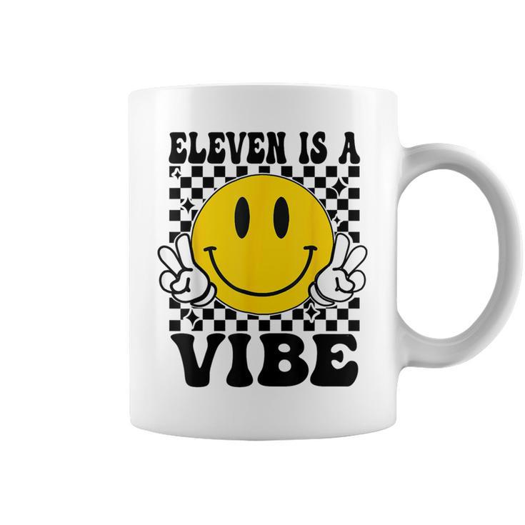 Eleven Is A Vibe 11Th Birthday Groovy Boys Girls 11 Year Old Coffee Mug