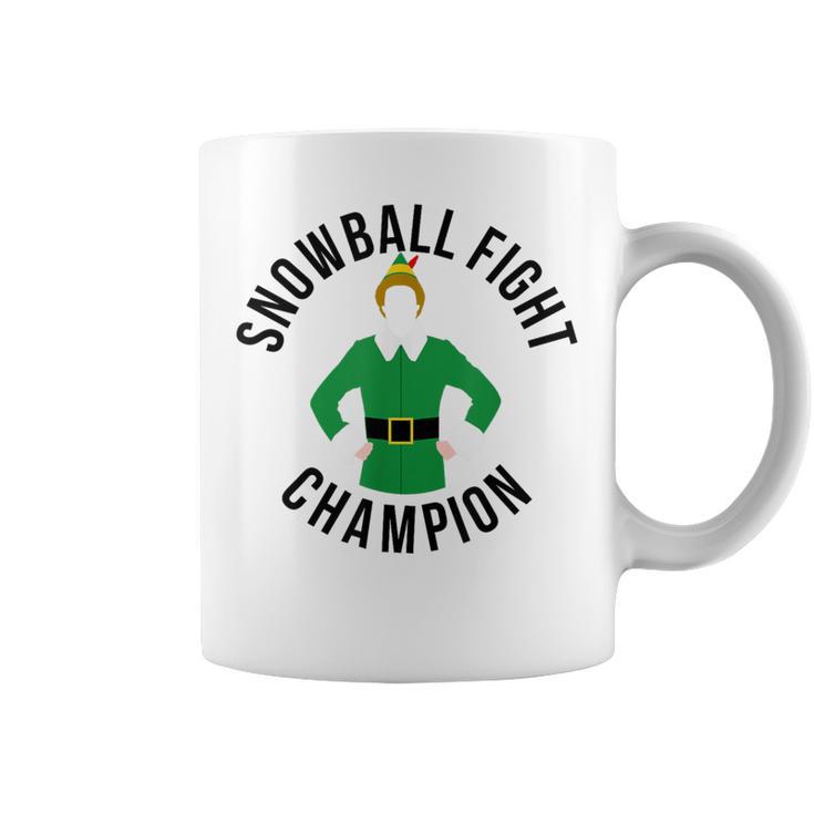 Elf Snowball Fight Champion Christmas Coffee Mug