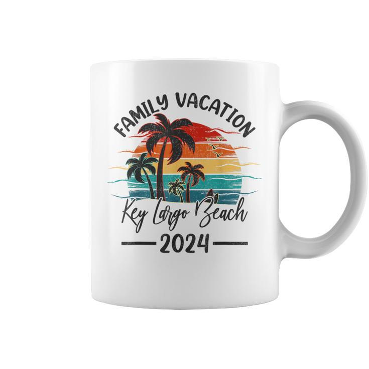 Family Vacation 2024 Vintage Florida Key Largo Beach Coffee Mug