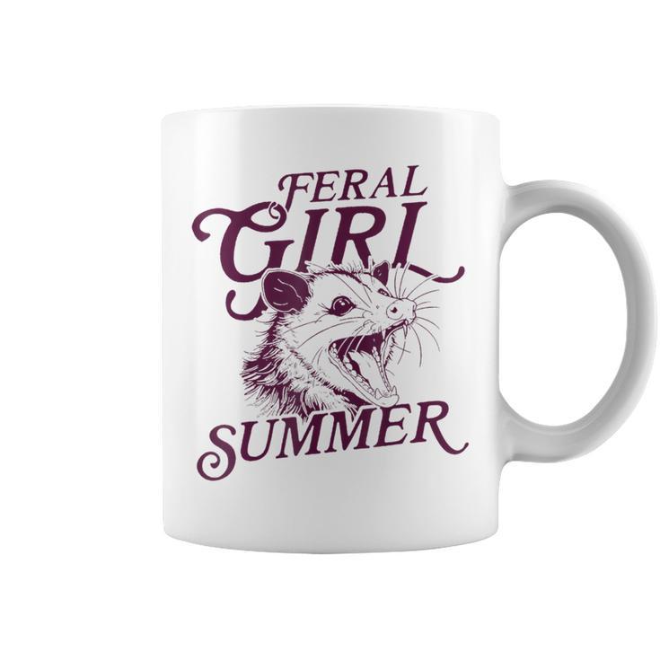 Feral Girl Summer Opossum Vintage Coffee Mug