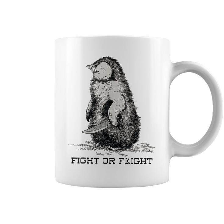 Fight Or Flight Penguin Pun Meme Coffee Mug