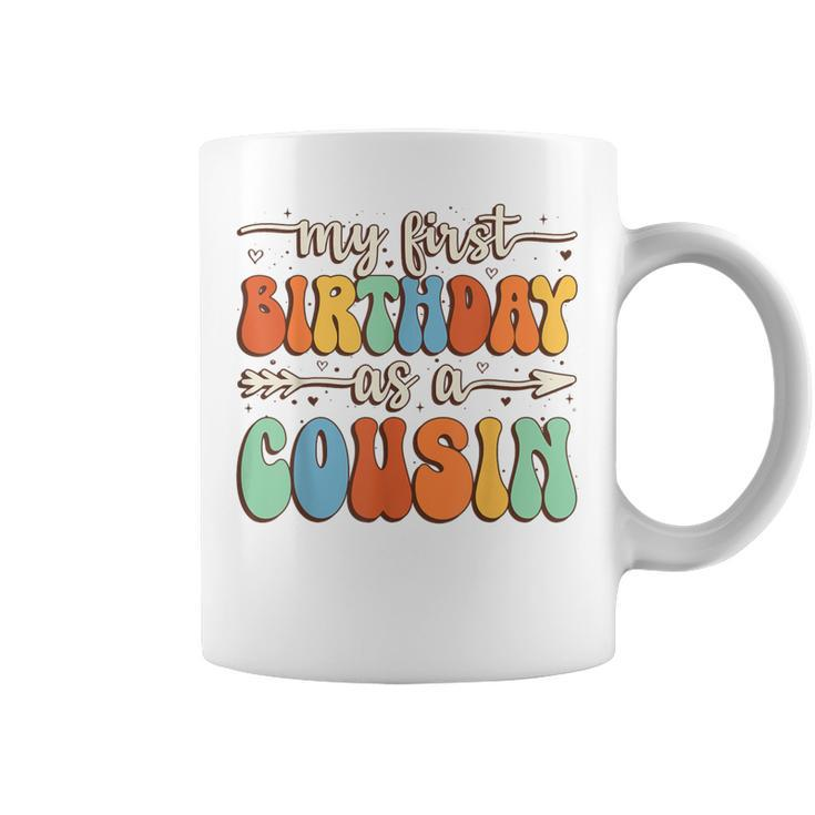 My First Birthday As A Cousin Vintage Groovy Father's Day Coffee Mug