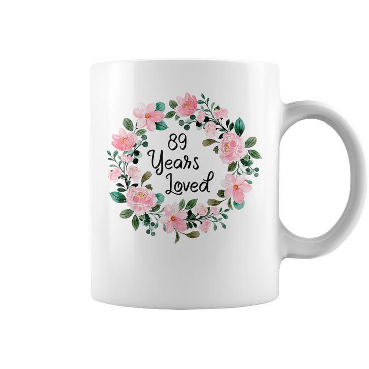 Floral Mom Grandma 89 Years Old 89Th Birthday Coffee Mug