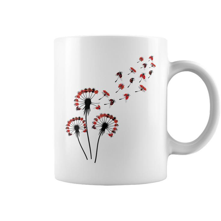 Flower Dandelion Ladybugs For Ladybug Lover Ladybug Coffee Mug