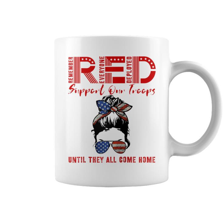 On Friday We Wear Red Friday Military Support Troops Us Flag Coffee Mug