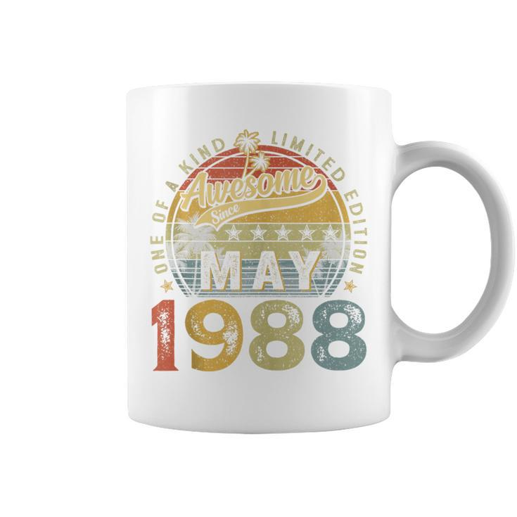 36 Years Old May 1988 Vintage 36Th Birthday Men Coffee Mug
