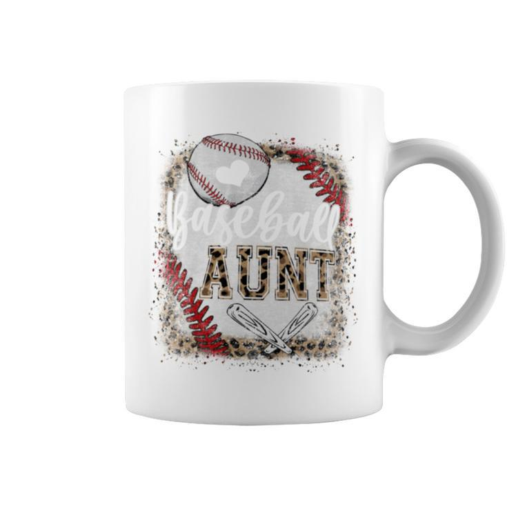 Baseball Auntie Vintage Leopard Baseball Pride Coffee Mug