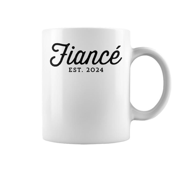 Engagement Husband Newly Engaged Fiance Est 2024 Coffee Mug