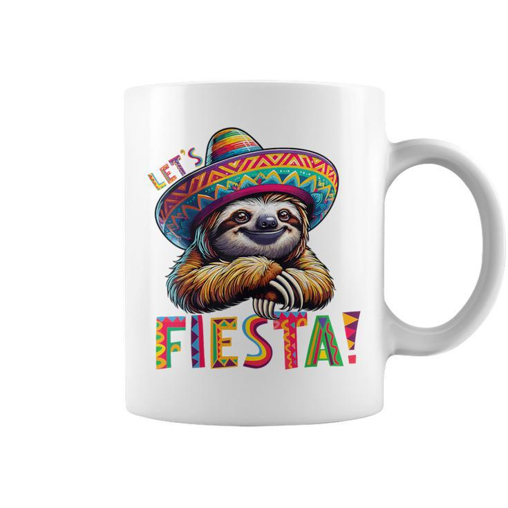 Let's Fiesta Sloth Cinco De Mayo Fiesta Mexican Coffee Mug