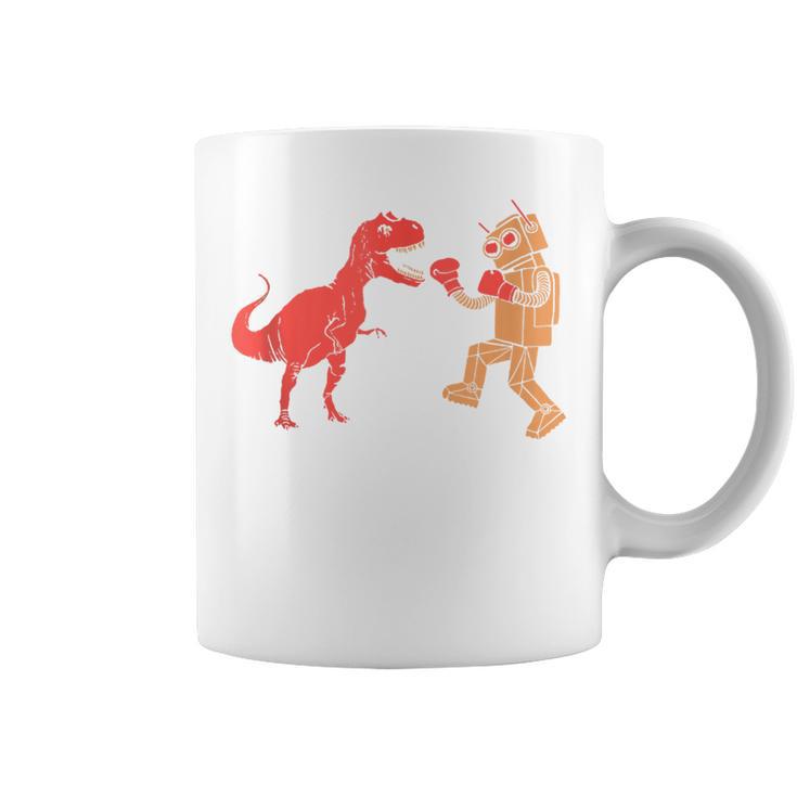 Red Dino Orange Geek Vintage Boxing Tri Black Charcoal Coffee Mug