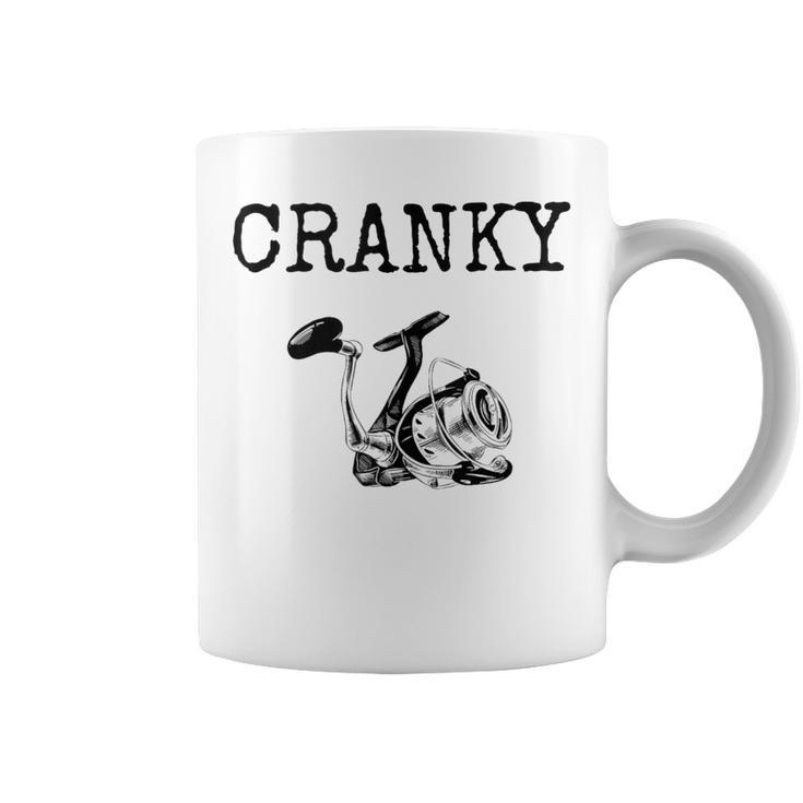 Saying Cranky Fishing Rod Fishermen Hobby Men Coffee Mug