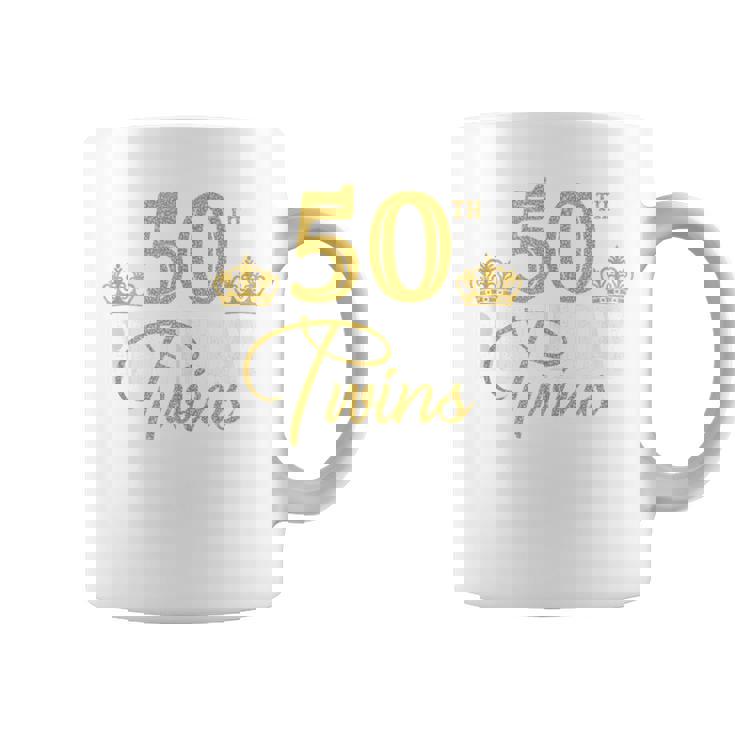 Gemelos De 50 Cumpleaños 50 Años Hermano Y Hermana Gemelos Sin Mangas Taza de café