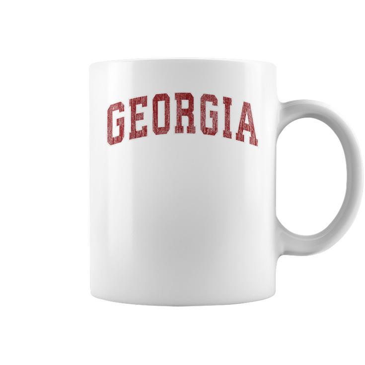 Georgia Ga Vintage Athletic Sports Red Style Coffee Mug