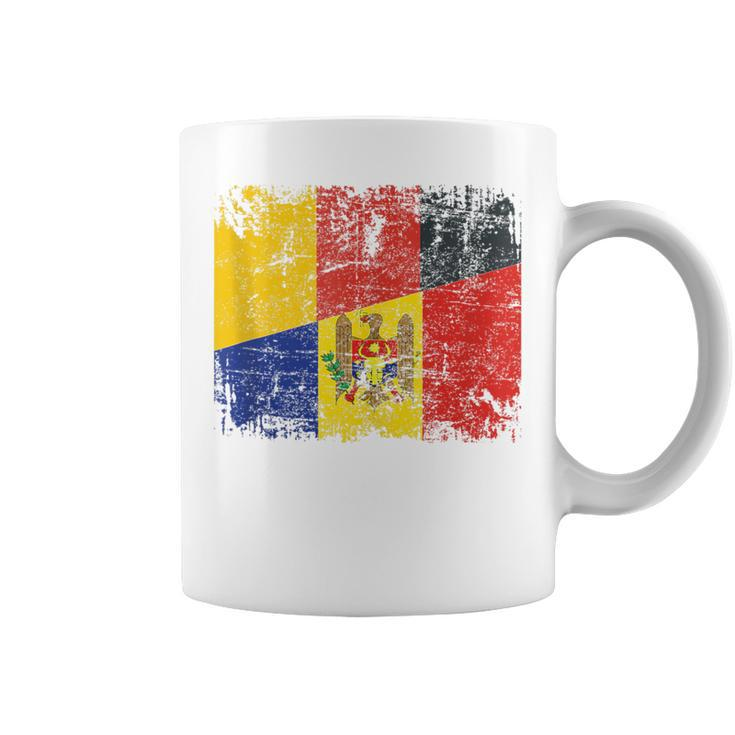 Germany Moldova Flags Half Moldovian German Roots Vintage Coffee Mug