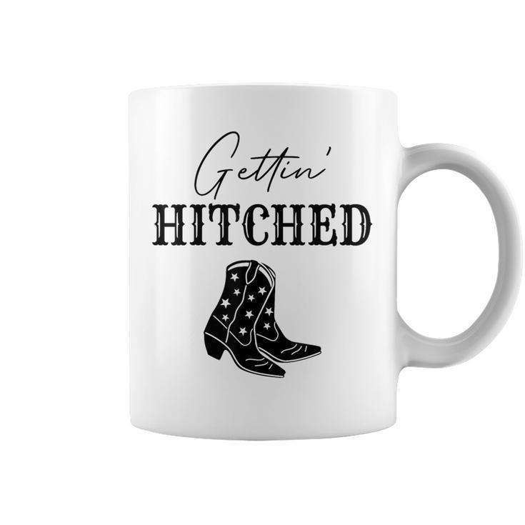 Getting Hitched Bride Western Bachelorette Party Coffee Mug