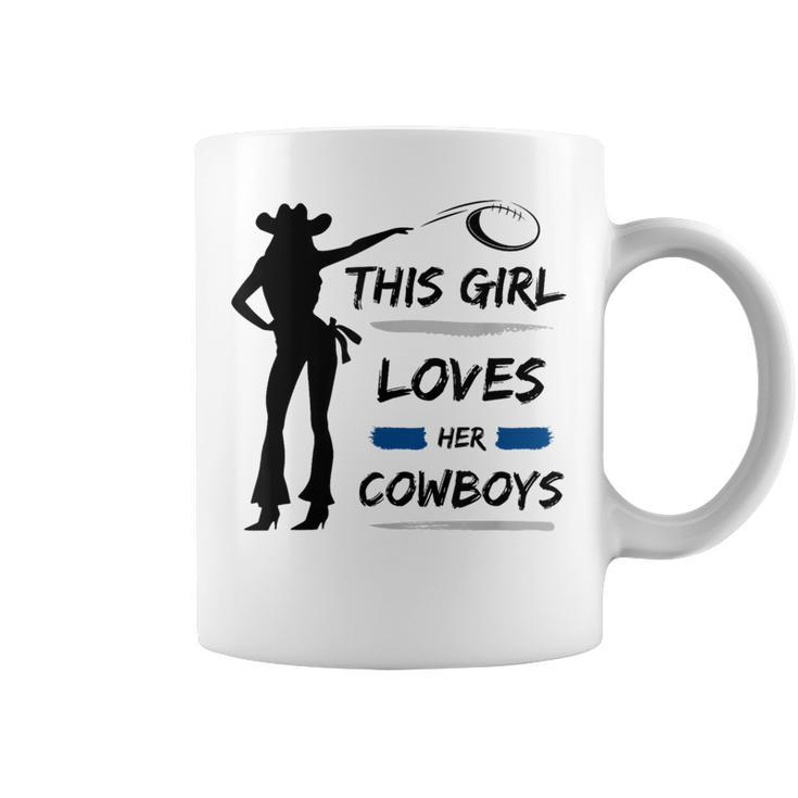 This Girl Loves Her Cowboy Cute Texas Dallas Cheerleader Coffee Mug