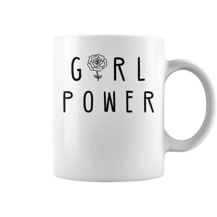 Girl Power Female Cute Rose Flower Feminist Female Equality Coffee Mug