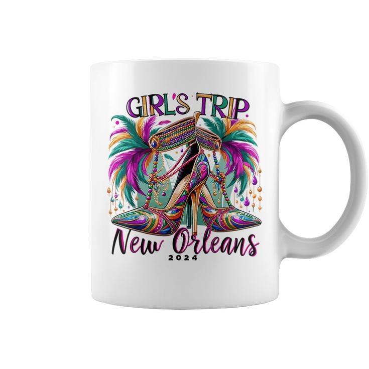 Girls Trip New Orleans 2024 Mardi Gras High Heels Coffee Mug