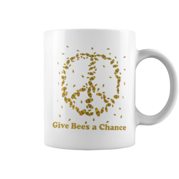 Give Bees A Chance Peace Sign Coffee Mug