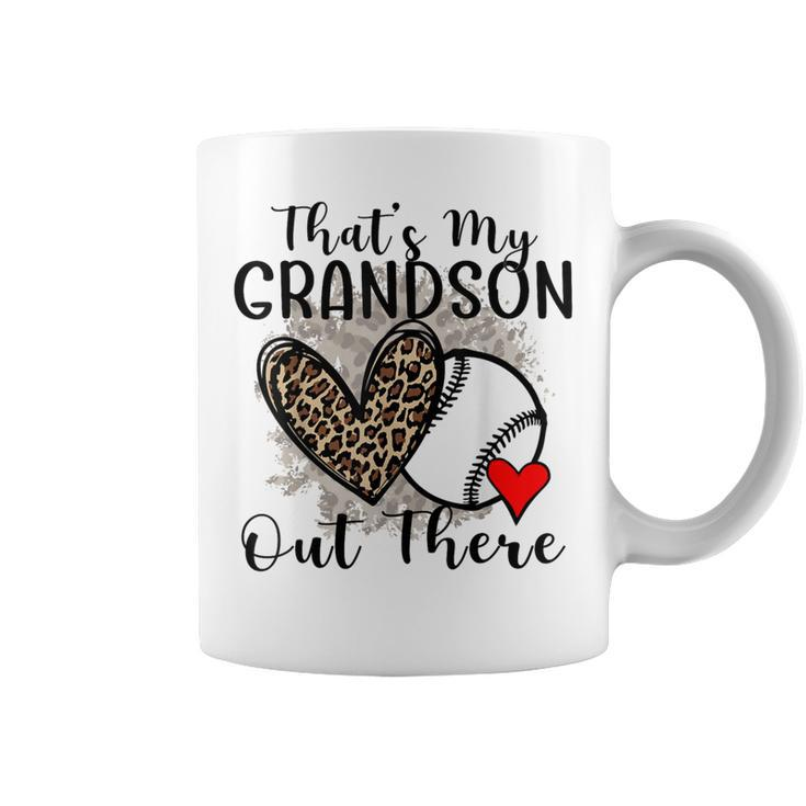 Grandma Grandpa Baseball That's My Grandson Out There Coffee Mug