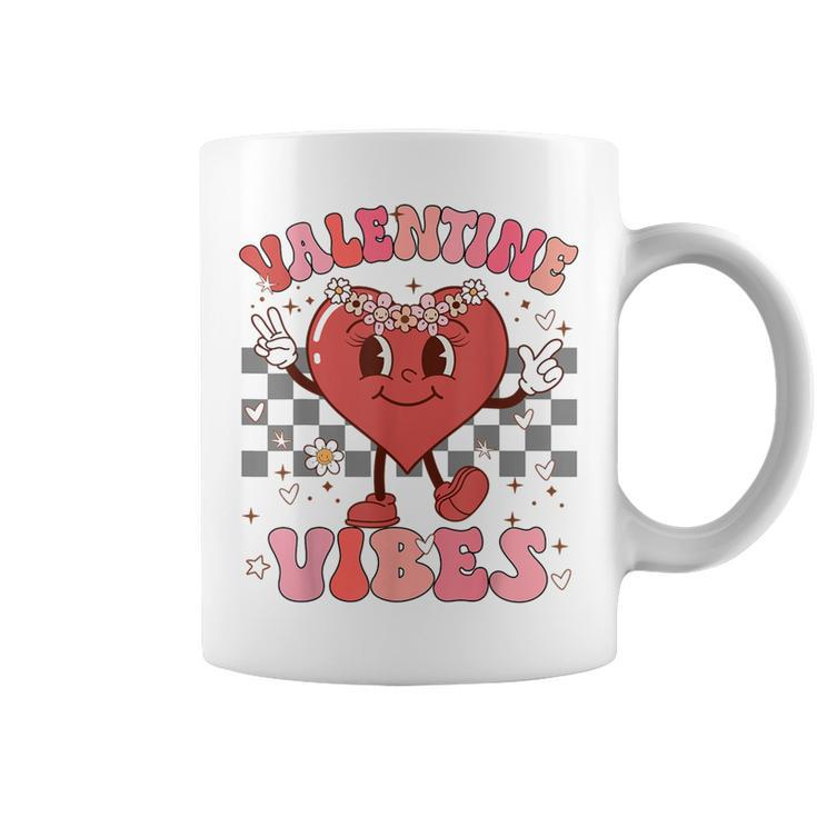 Groovy Checkered Valentine Vibes Valentines Day Girls Womens Coffee Mug