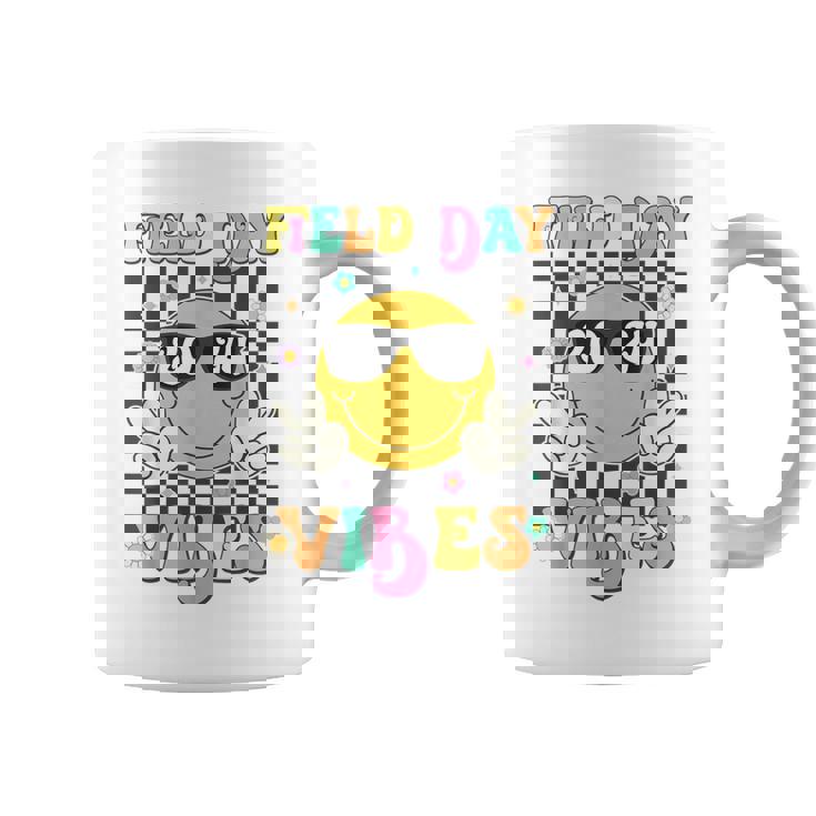 Groovy Field Day Vibes Hippie Face Happy Field Day 2024 Coffee Mug