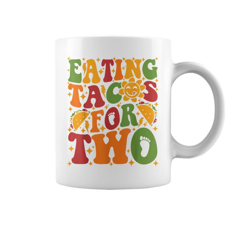 Groovy Pregnant Mom Pregnancy Eating Tacos For Two Coffee Mug