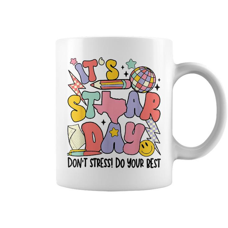 Groovy It's Staar Day Don't Stress Do Your Best Test Day Coffee Mug