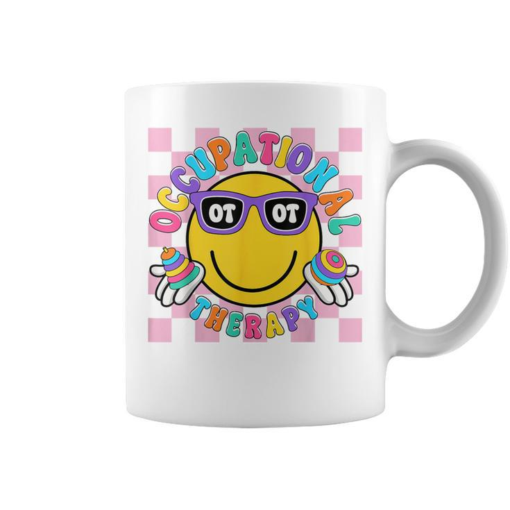 Groovy Occupational Therapy Ot Therapist Ot Month Happy Face Coffee Mug