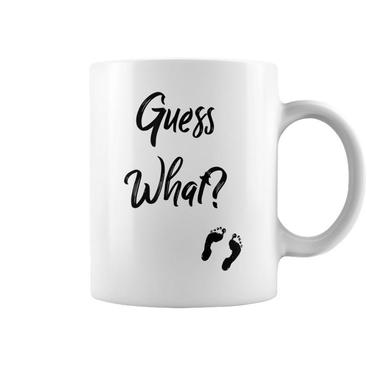 Guess What New Baby Mom Dad Couple Announcement T Coffee Mug