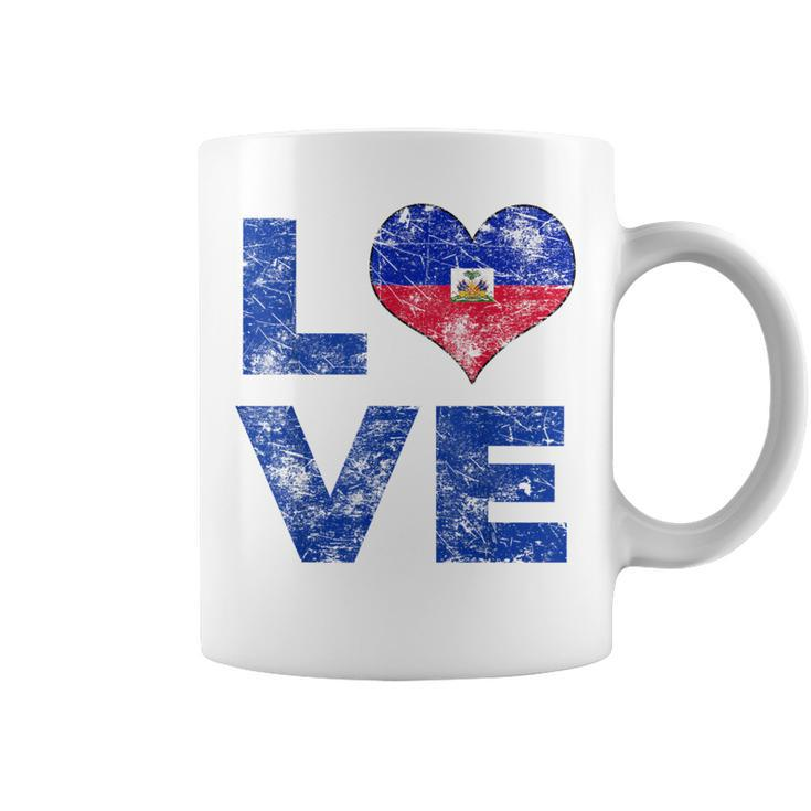 Haiti Vintage Love Heart Flag Haitian Flag Day Coffee Mug